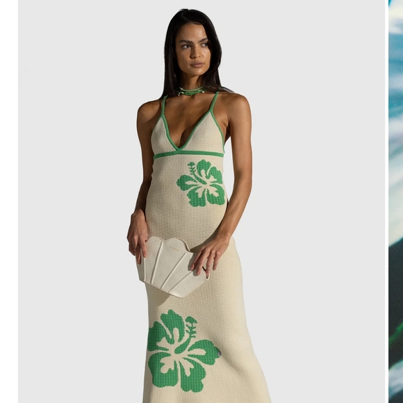 Hibiscus Knit Dress XS IVORY - Picture 4 of 5